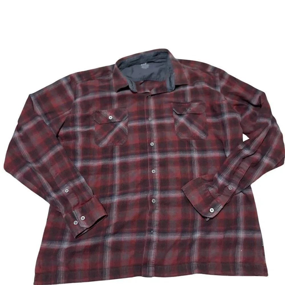 Kuhl Dillingr Flannel Shirt Red Plaid Button Up Pockets 7186 Men's Sz XXL